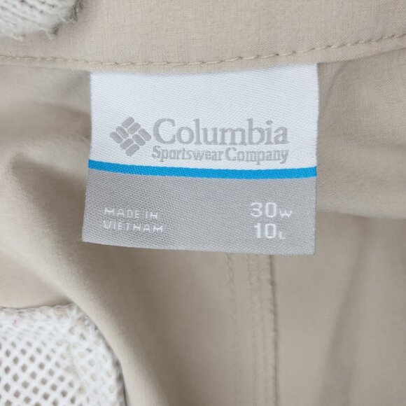 Columbia PFG Grander Marlin II Offshore Shorts Mens 30x10" Beige Fishing Stretch - Picture 9 of 11